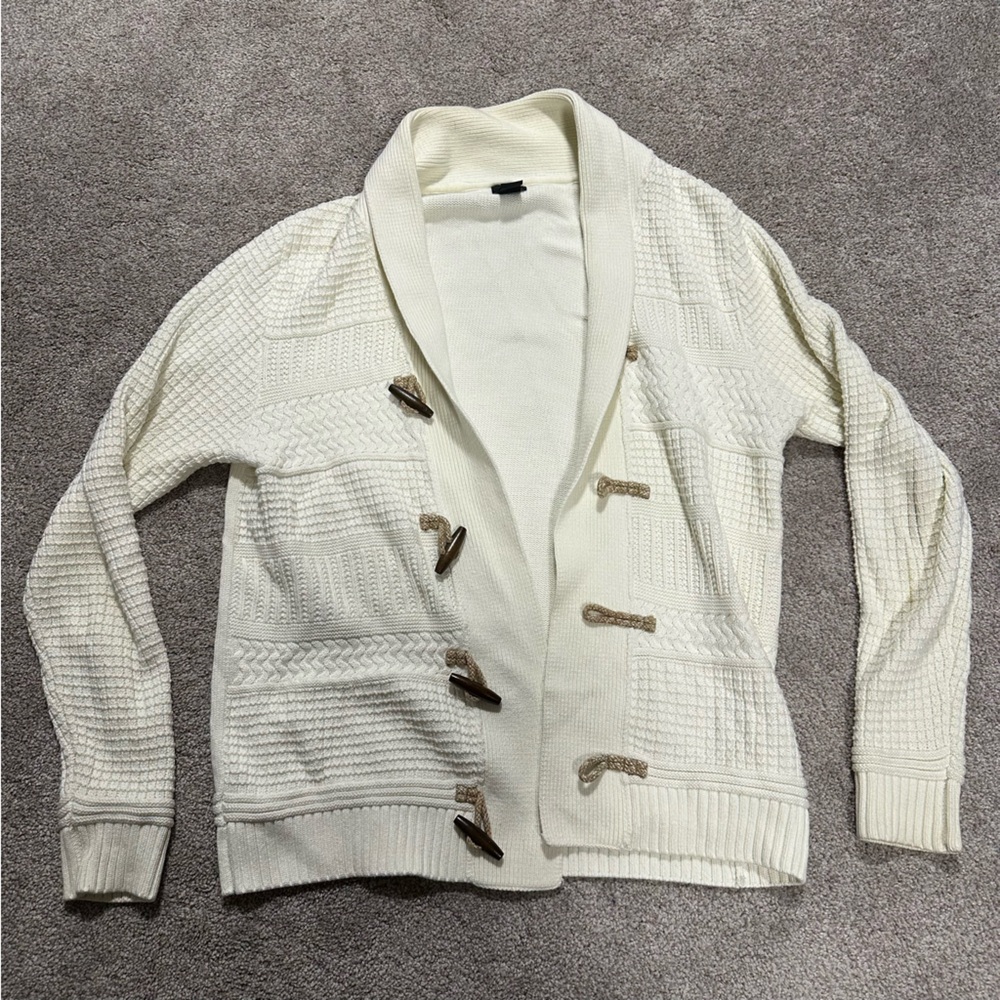 Cableknit Toggle Cardigan Sweater